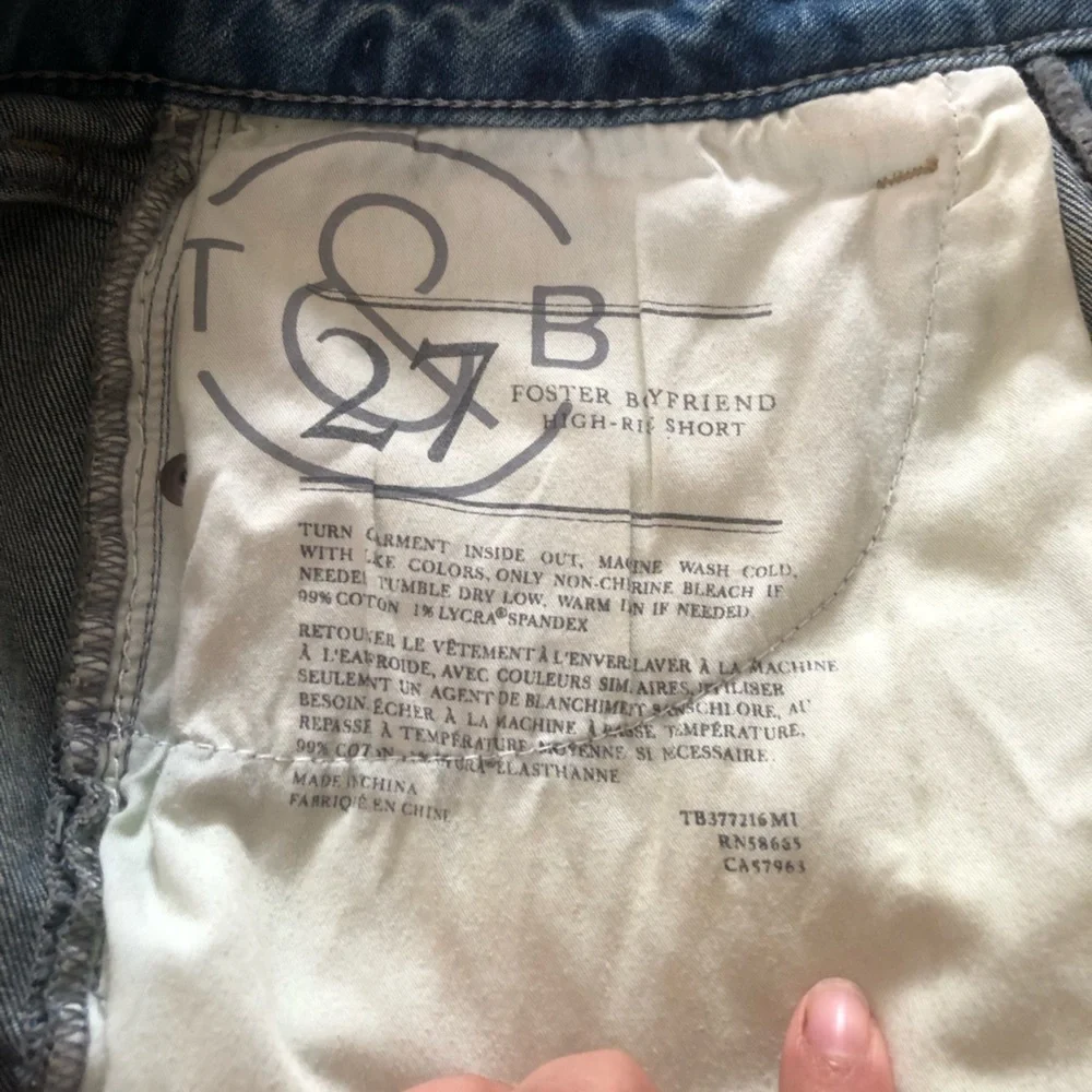Treasure & Bond Distressed Denim Shorts - Blue